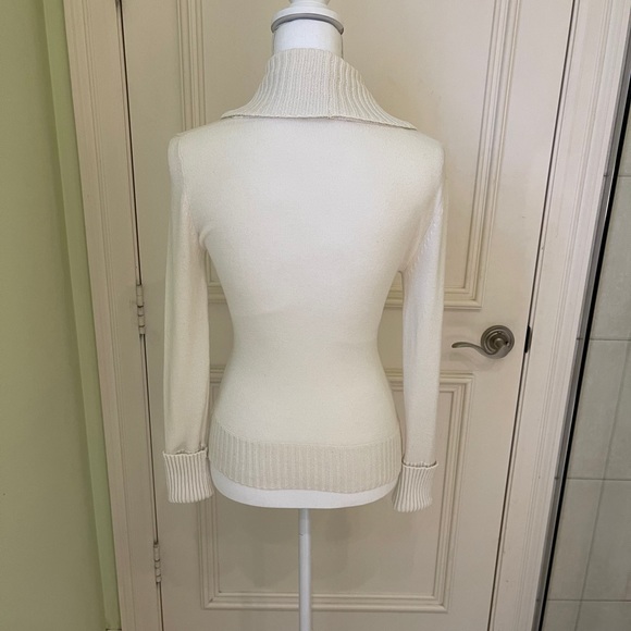 BCBG Cream Shawl Collar Sweater - Picture 5 of 13